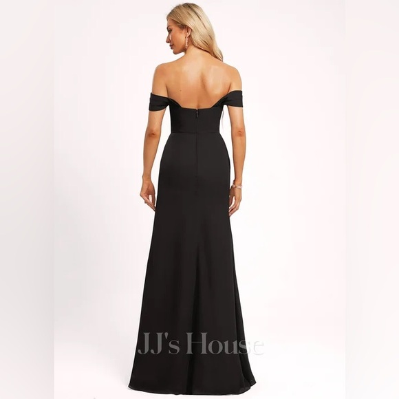 JJ House Black Off The Shoulder Bridesmaid Dress - Picture 2 of 3